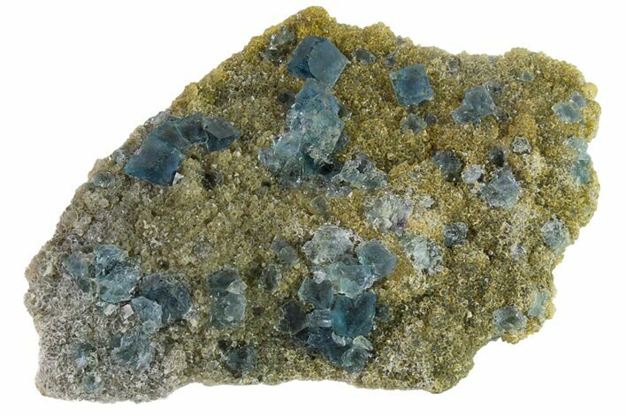 Blue Cubic Fluorite on Quartz - China #163173
